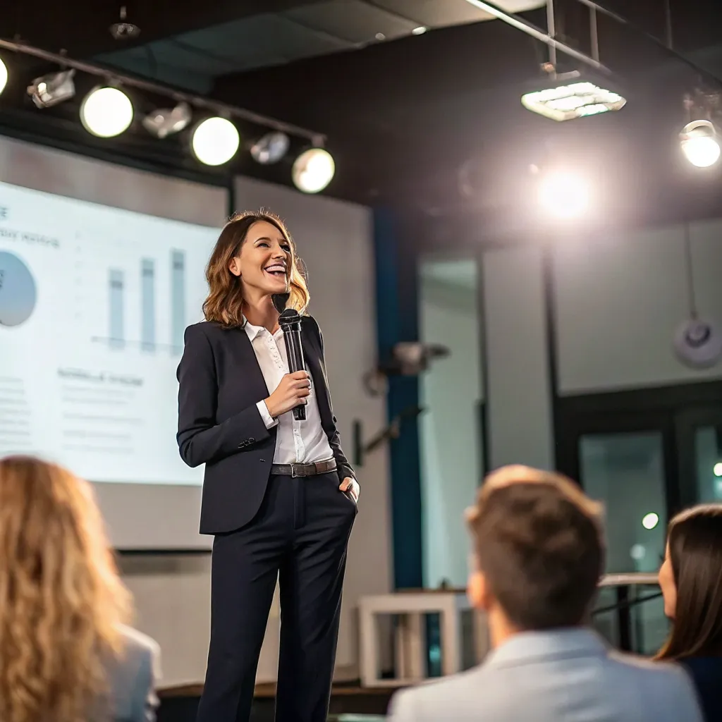 Confident presenter