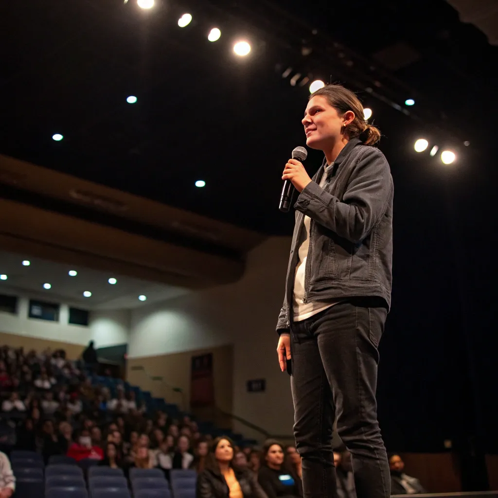 Person giving a public speech